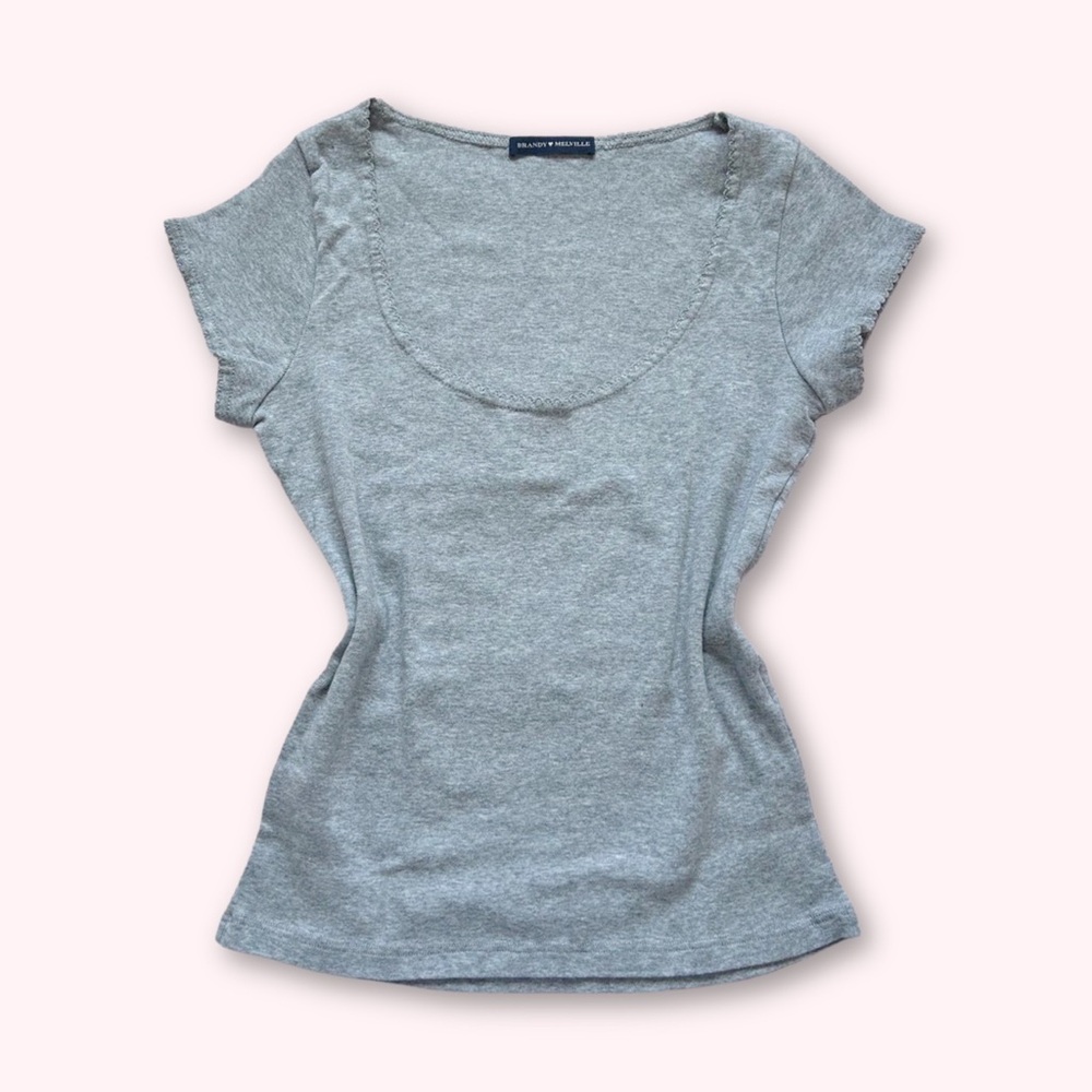 Brandy Melville grey zelly basic shirt